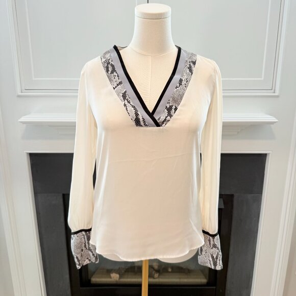 Express Snakeskin Trim Blouse ππ€π€ β Size Small β¨ - Picture 2 of 11